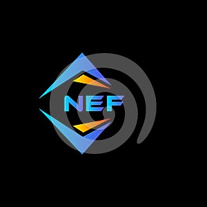 NEF abstract technology logo design on Black background. NEF creative initials letter logo concept