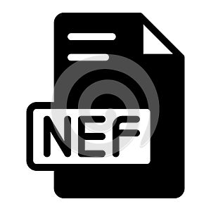 Nef Icon Glyph design. image extension format file type icon. vector illustration