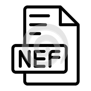 Nef icon outline style design image file. image extension format file type icon. vector illustration