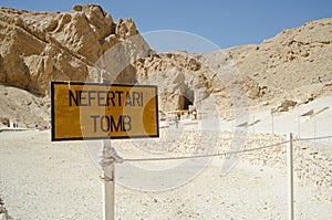 Nefertari Tomb sign, Valley of the Queens