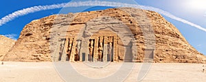 Nefertiti Temple panorama, ancient city Abu Simbel, Egypt