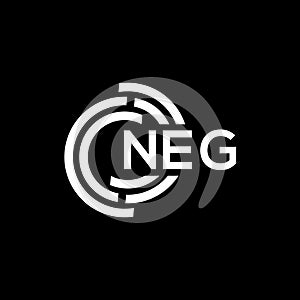 NEG letter logo design. NEG monogram initials letter logo concept. NEG letter design in black background