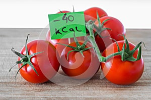Negative-calories food, tomatoes on a cutting board