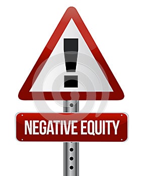 Negative equity sign illustration