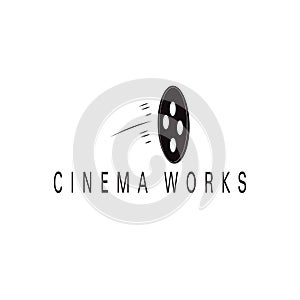 The negative film roll silhouette for the video film logo
