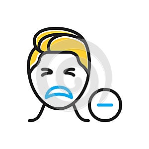 Multi color icon for Negative, denial and refusal