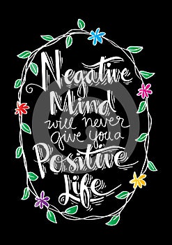 Negative Mind Will Never Give You A Positive Life