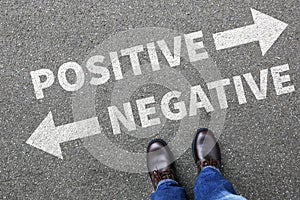 Negative positive thinking good bad thoughts attitude business c photo