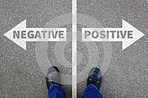 Negative positive thinking good bad thoughts attitude business c photo