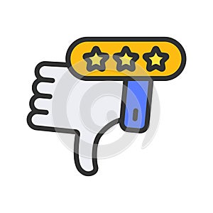 Negative Review Icon Image.