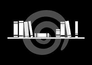 Negative space books on shelf vector