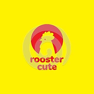 Negative space rooster logo design