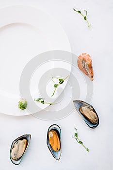 Negative space seafood advertisement