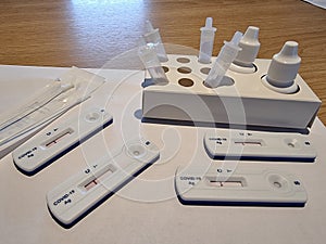 Negative test result by using rapid test device for COVID-19, novel coronavirus,COVID-19 Nasal swab laboratory test in