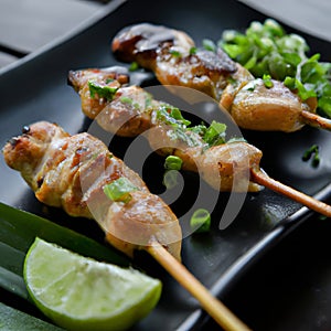 Negima (Grilled Chicken Skewers With Green Onion)