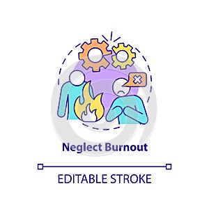 Neglect burnout concept icon