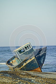 Neglected fishing boat