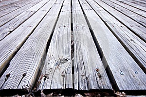 Neglected wooden deck