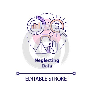 Neglecting data concept icon photo
