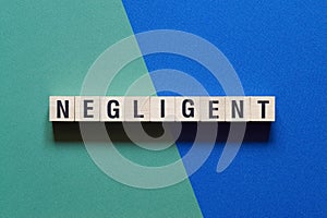 Negligent word concept on cubes