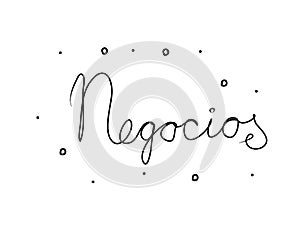 Negocios phrase handwritten with a calligraphy brush. Business in spanish. Modern brush calligraphy. Isolated word black photo