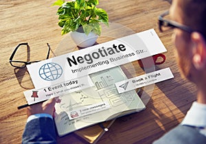 Negotiate Agreement Compromise Reconcile Concept photo