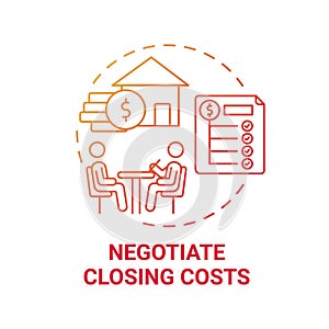 Negotiate closing costs concept icon photo