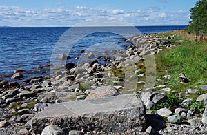 Negotiation stone on the seashore of Solovki