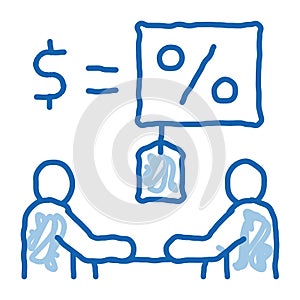 negotiation table interest and money icon vector illustration