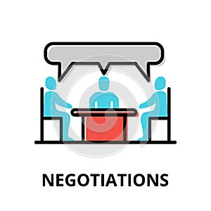 Negotiations icon concept, politics collection