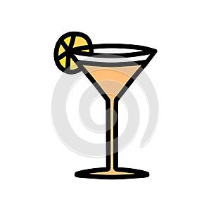 Negroni alcohol drink hand drawn vector illustration in cartoon doodle style icon cocktail