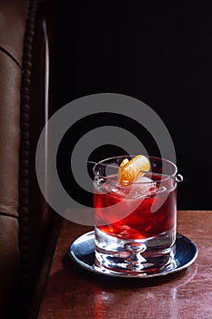 Negroni Cocktail Over Ice with Orange Twist