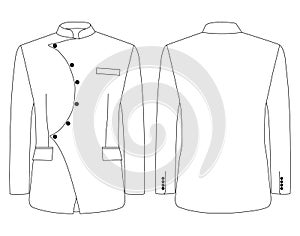 Nehru jacket Placket long sleeves kote illustration template design photo