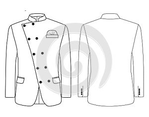 Nehru jacket Placket long sleeves kote illustration template design photo