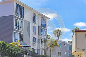 Neighborhood apartment buildings in La Jolla, San Diego, California