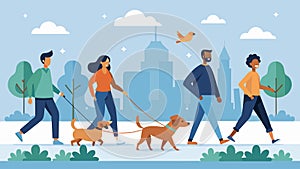 A neighborhood association hosts a Walk Your Dog to Work day encouraging residents to incorporate their daily commute photo