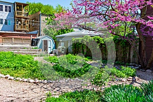 Neighborhood Community Garden in Logan Square Chicago during Summer