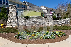 The neighborhood entrance sign