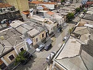 Neighborhood houses equal. Rua Economizadora, Bairro da Luz Station Bairro da Luz, Sao Paulo Brazil.