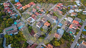 Neighborhood with residential houses and driveways