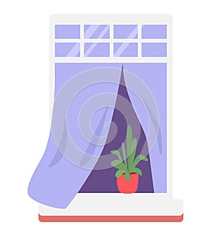 Neighbors people in window vector illustration, cartoon active man woman or couple characters live in neighboring home