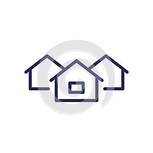 neighbourhood line icon with houses