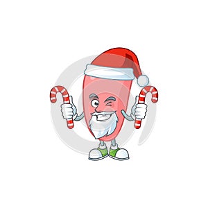 Neisseria gonorhoeae humble Santa Cartoon character having candies