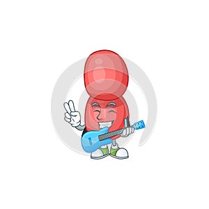Neisseria gonorrhoeae cartoon character style plays music with a guitar