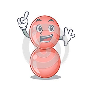 Neisseria gonorrhoeae mascot character design with one finger gesture