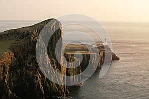 Neist Point Lighthouse: A Beacon on the Rugged Cliffs of Isle of Skye.
