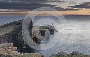 Neist Point Lighthouse at Sunset