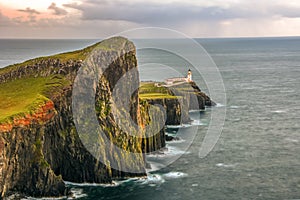 Neist Point Lightouse beautiful view landmark Skye Island Scotland