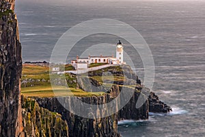 Neist Point Lightouse beautiful view landmark Skye Island Scotland