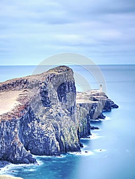 Neist Point peninsula with lighthouse is a very photographed place